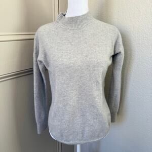 Club Monaco 100% Cashmere Mock Neck Sweater XS Light Gray